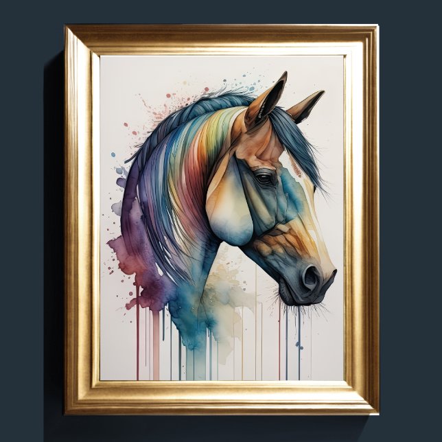 Póster Pintura acuarela de caballo (Subido por el creador)