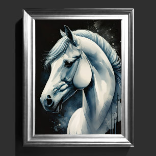 Póster Pintura acuarela de caballo