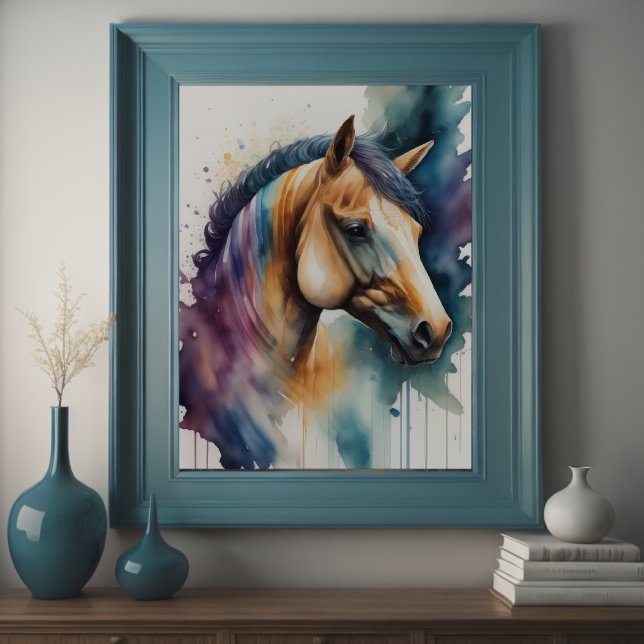 Póster Pintura acuarela de caballo (Subido por el creador)