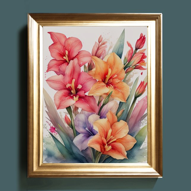 Póster Pintura acuarela de Gladiolas VII (Subido por el creador)