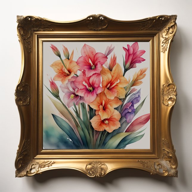 Póster Pintura acuarela de Gladiolas XI (Subido por el creador)