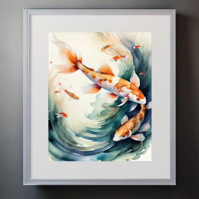 Póster Pintura acuarela de Koi Fish III (Subido por el creador)