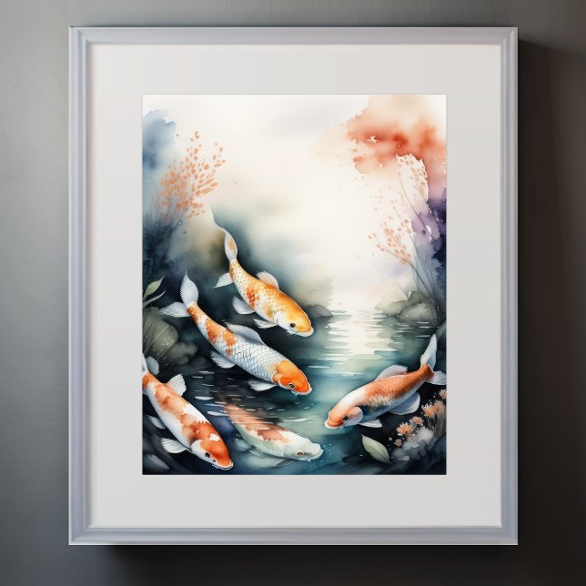 Póster Pintura acuarela de Koi Fish IV (Subido por el creador)
