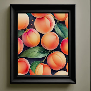 Póster Pintura acuarela de melocotones II