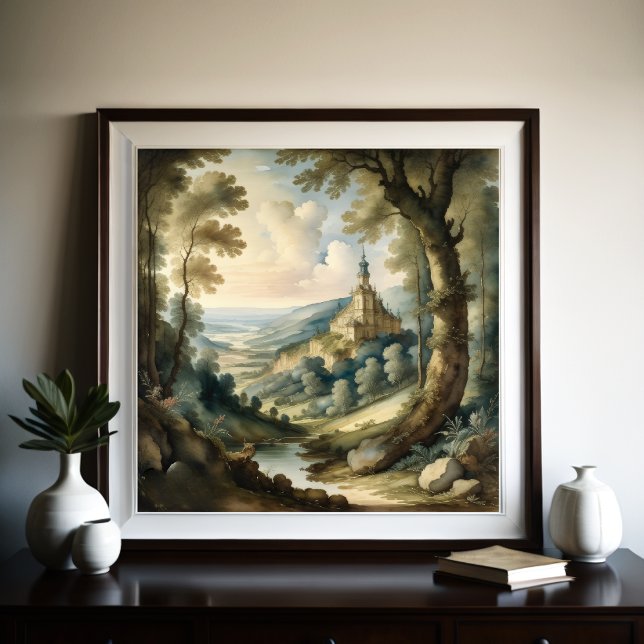 Póster Pintura acuarela de paisajes antiguos (Subido por el creador)