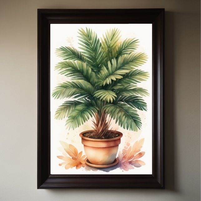 Póster Pintura acuarela de palmera en maceta (Subido por el creador)