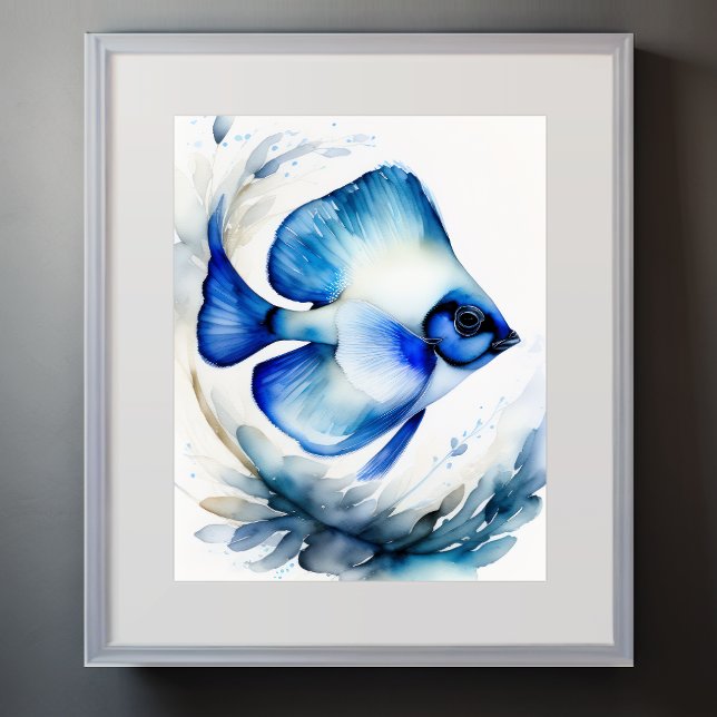 Póster Pintura acuarela de peces azules (Subido por el creador)
