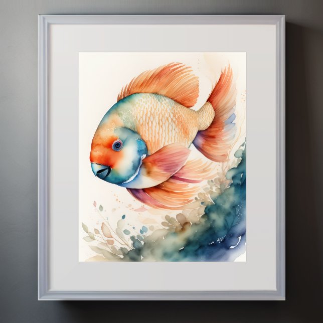 Póster Pintura acuarela de peces loro (Subido por el creador)