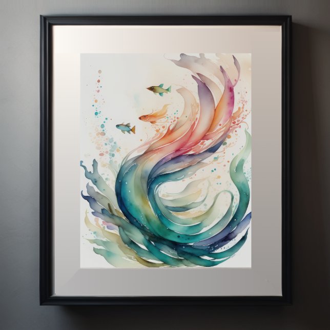 Póster Pintura acuarela de peces Resumen II (Subido por el creador)