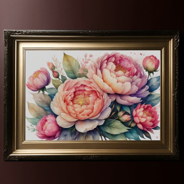 Póster Pintura acuarela de Peonies VIII (Subido por el creador)