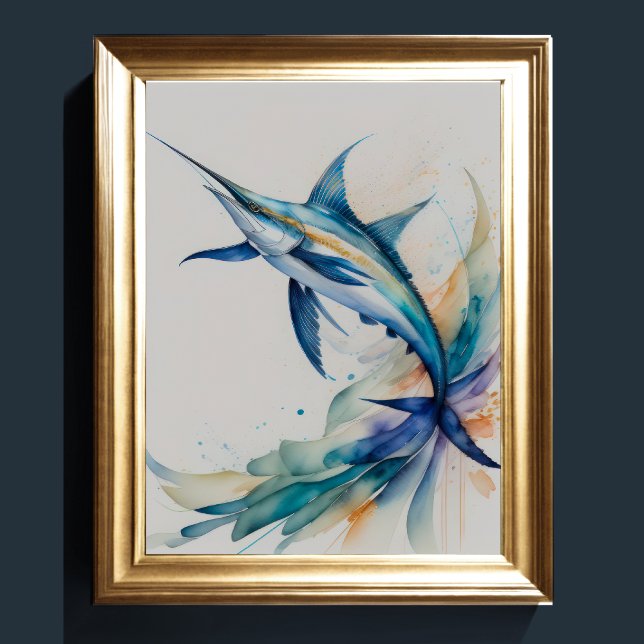 Póster Pintura acuarela de pez espada (Subido por el creador)