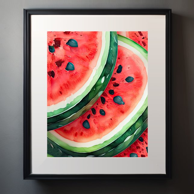 Póster Pintura acuarela de sandía (Watermelon)