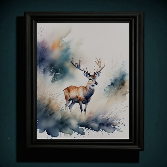 Póster Pintura acuarela de un ciervo 5:4 (Subido por el creador)