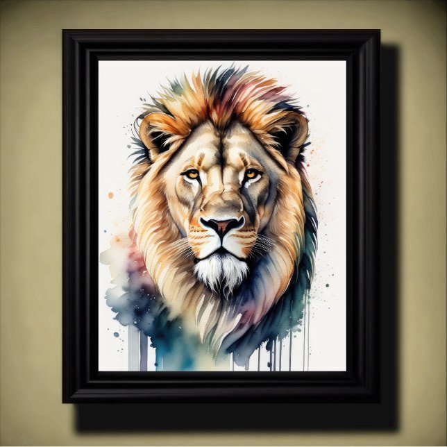 Póster Pintura acuarela de un león macho 5:4 (Subido por el creador)