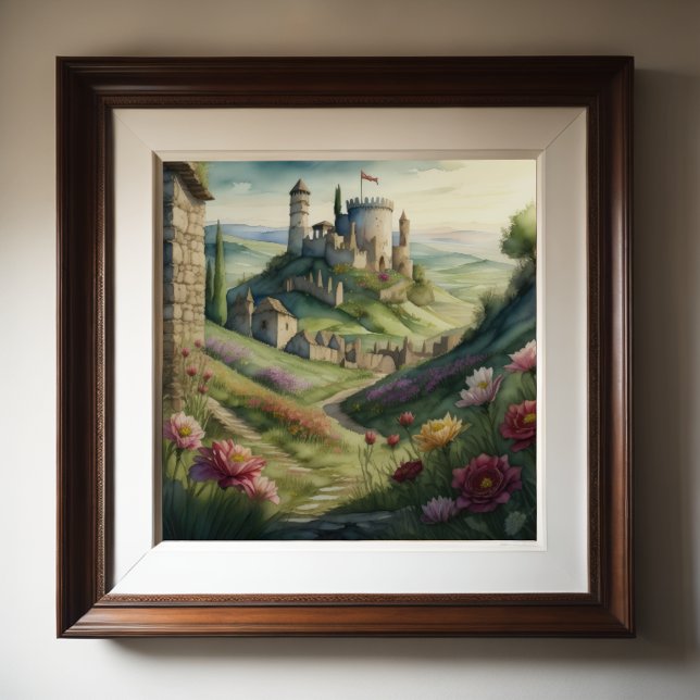 Póster Pintura acuarela del castillo medieval de Storyboo (Subido por el creador)