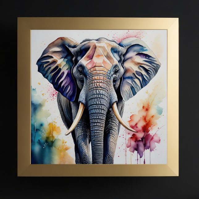 Póster Pintura acuarela del elefante 1:1 (Subido por el creador)