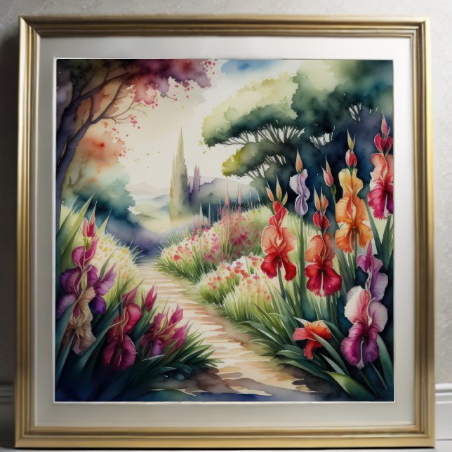 Póster Pintura acuarela del paisaje de Gladiolus (Subido por el creador)