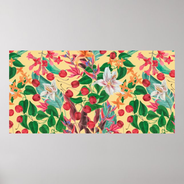 Póster Pintura acuarela sin fisuras con beltismo (Frente)