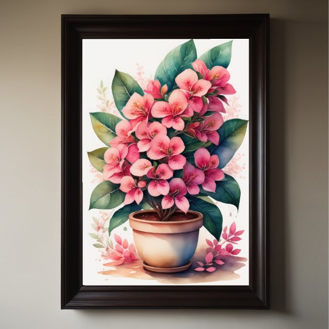 Póster Pintura acuática de Bouganvillea en Pot Pink II (Subido por el creador)