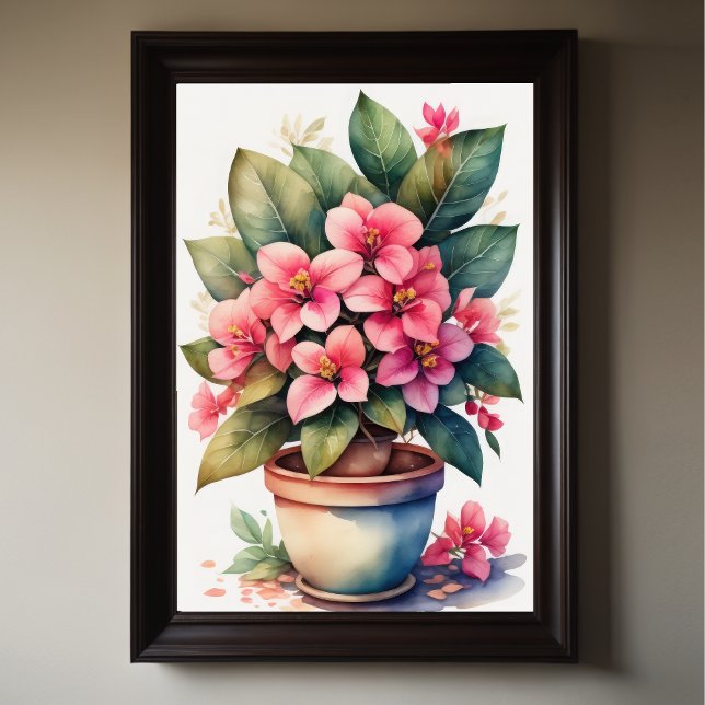 Póster Pintura acuática de Bouganvillea Pot Pink III (Subido por el creador)