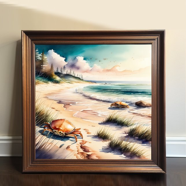 Póster Pintura acuática de cangrejos en la playa (Subido por el creador)