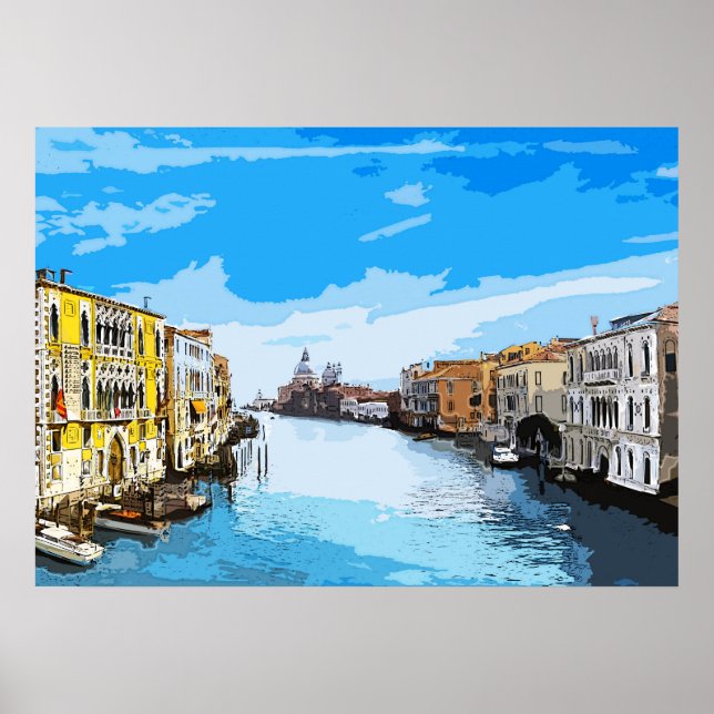 Póster Pintura acuática de Venecia, Italia (Frente)