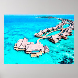 Póster Pintura acuática de Villa en Joali Maldives
