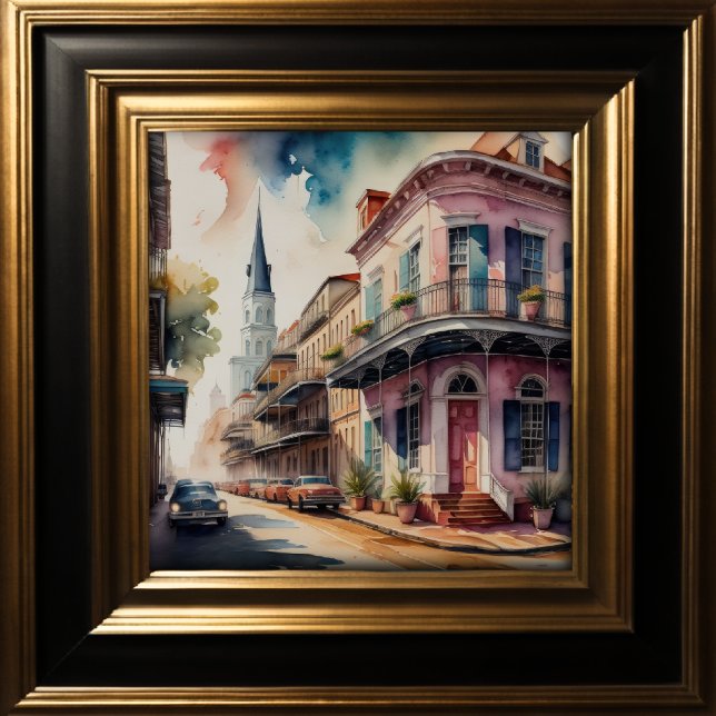 Póster Pintura acuática del barrio francés de época (Subido por el creador)