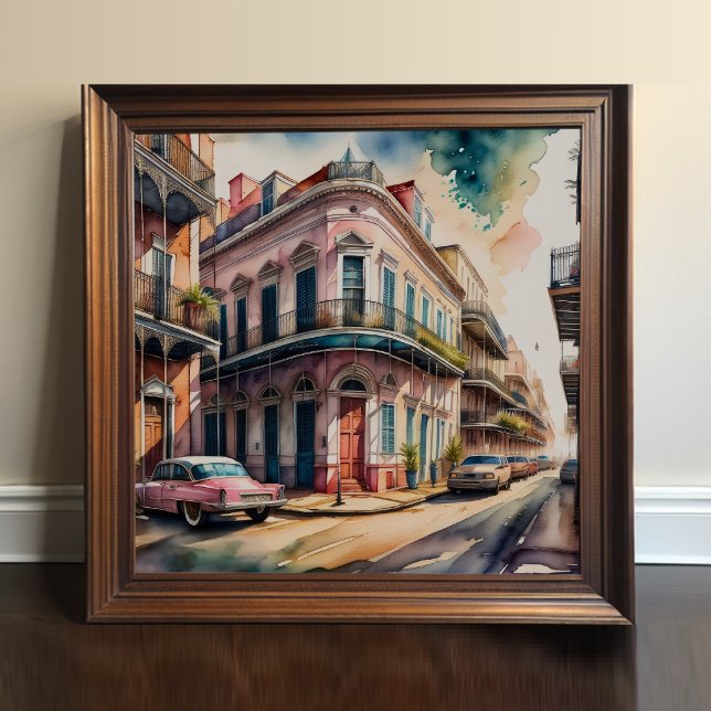 Póster Pintura acuática del barrio francés de época (Subido por el creador)