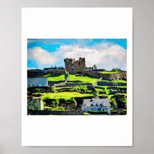 Póster Pintura al Acuarela del Paisaje de Inishmore