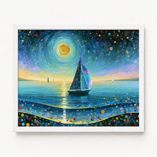 Póster Pintura al impasto bajo luna llena