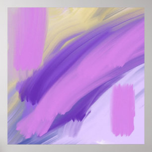Póster pintura al óleo abstracta colorida