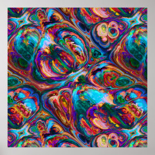 Póster Pintura al óleo abstracta inspirada