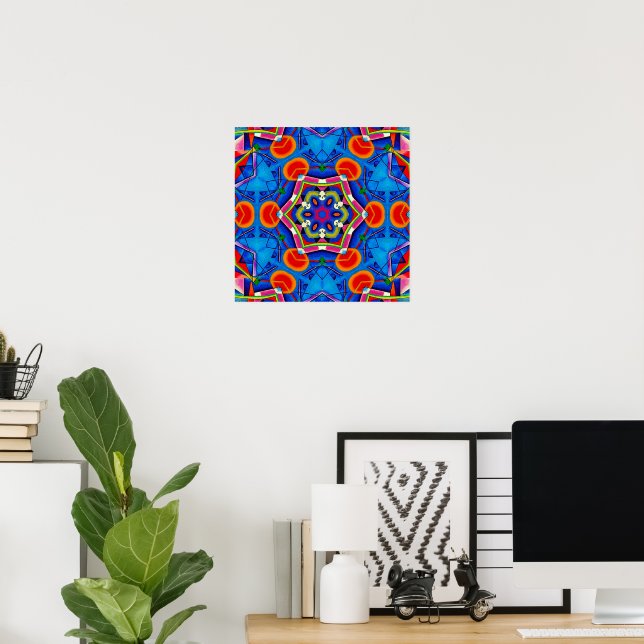 Póster Pintura al óleo caleidoscopio multicolor (Oficina en casa)