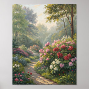 Póster Pintura al óleo de camino de jardín de primavera i