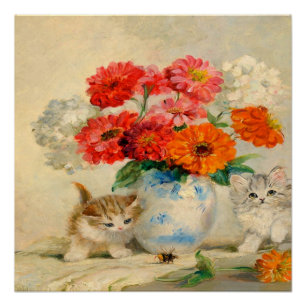 Póster Pintura al óleo de Meta Plückebaum Gatito lindo Vi