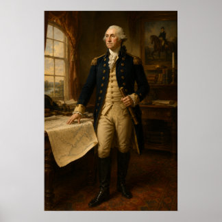Póster Pintura al óleo del retrato de George Washington