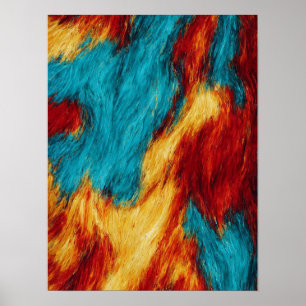 Póster Pintura al óleo digital 3D abstracta
