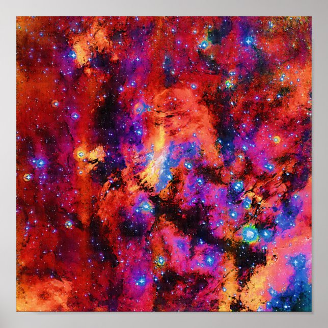 Póster Pintura al óleo Pop Art de la nebulosa IC 4628 Pra (Frente)