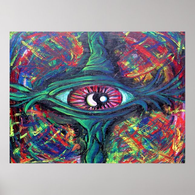 Póster Pintura al óleo surrealista retorcida y visionaria (Frente)