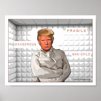 Póster Pintura anti Donald Trump en una camisa de fuerza