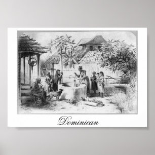 Póster Pintura antigua de la República Dominicana circa