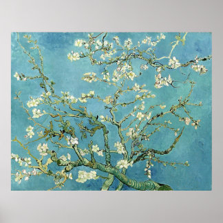 Póster Pintura antigua de Vincent Van Gogh con flores de 