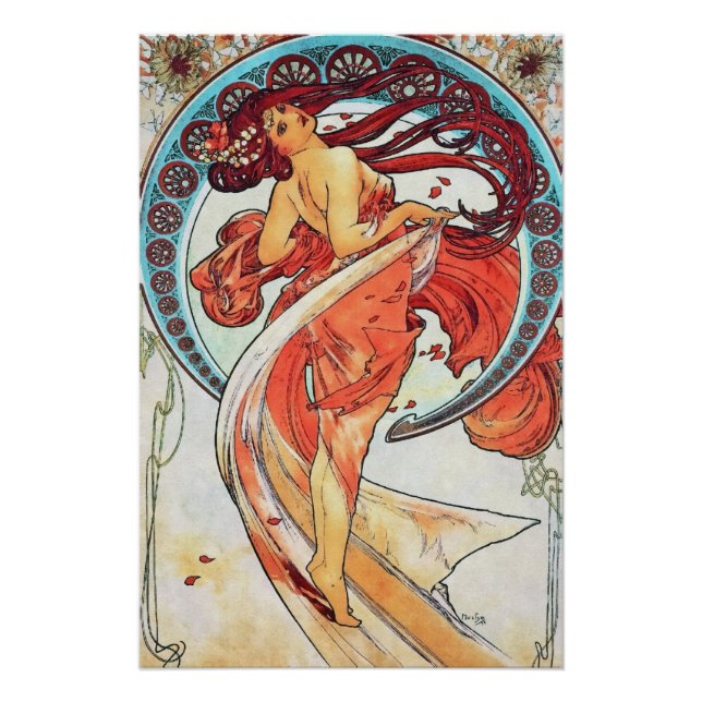 Póster Pintura Art Nouveau de Alphonse Mucha Dance (Anverso)