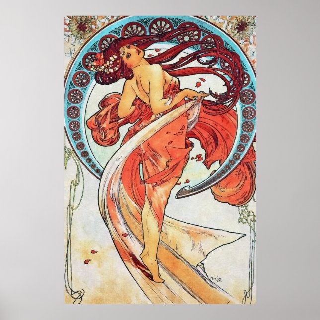 Póster Pintura Art Nouveau de Alphonse Mucha Dance (Frente)