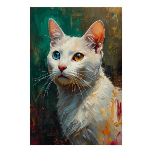 Póster Pintura artística de aceite vibrante con retrato d