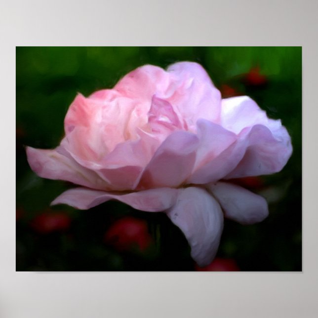 Póster Pintura artística de la flor rosa rosa celestial (Frente)
