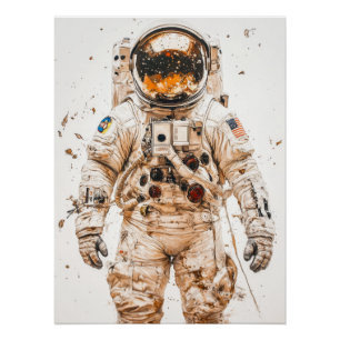Póster Pintura astronauta