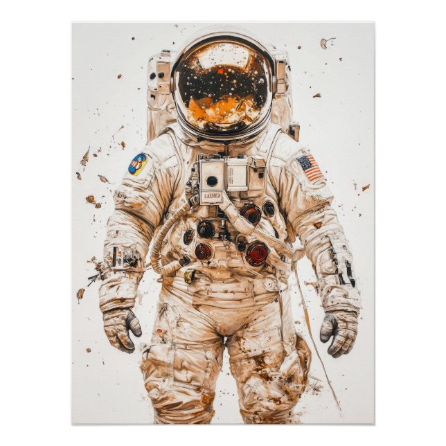Póster Pintura astronauta (Anverso)