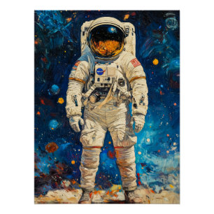 Póster Pintura astronauta